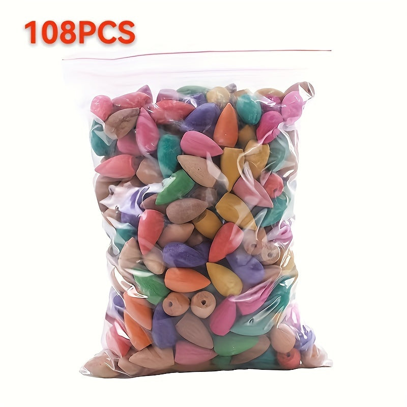108pcs Waterfall Incense Cones with Tea Smoke Fragrance for Aromatherapy