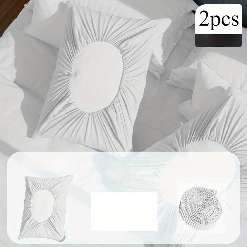 Set of 2 Breathable Machine Washable Pillowcases for Standard Pillows for Travel Hotels and Salons