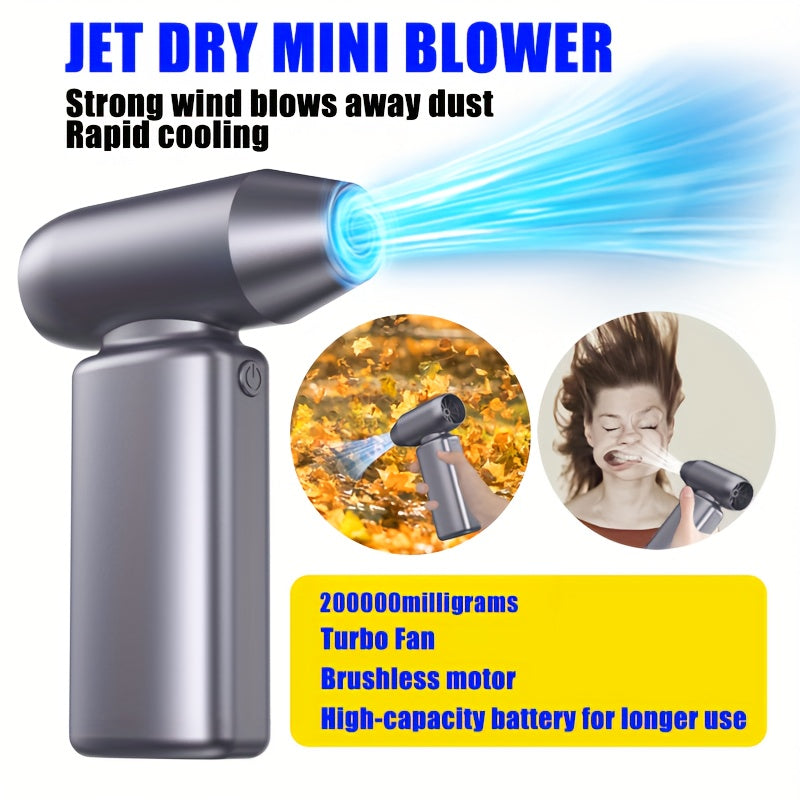 Portable Turbofan Fan with USB-C Rechargeable Lithium Battery for Personal Cooling in Home Car Office