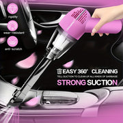 Pink Car Vacuum Cleaner Portable Handheld Wet Dry Pet Hair Suction