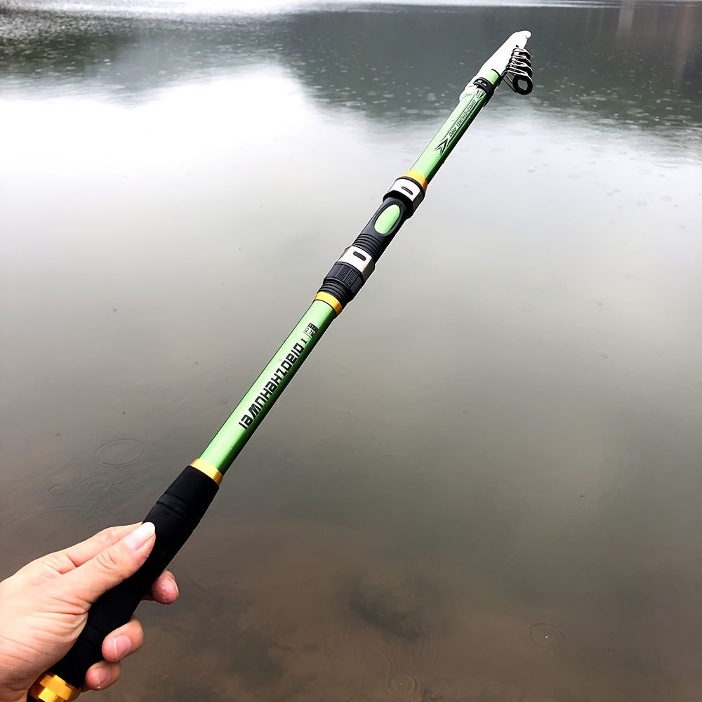 Telescopic Carbon Fiber Fishing Rod 30-70cm Extendable with Foam Handle and Ceramic Reel Seat