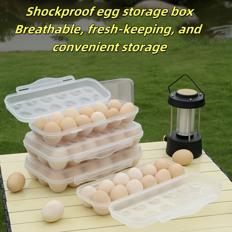 Egg Storage Box Transparent Shockproof Stackable Plastic Organizer for Refrigerator