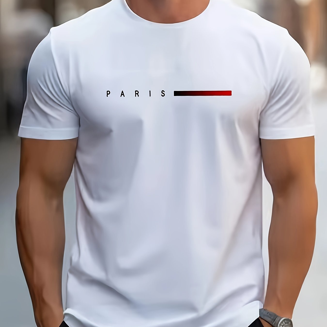 Men's Short Sleeve Cotton T-Shirt Casual Summer Breathable Crew Neck for Vacation