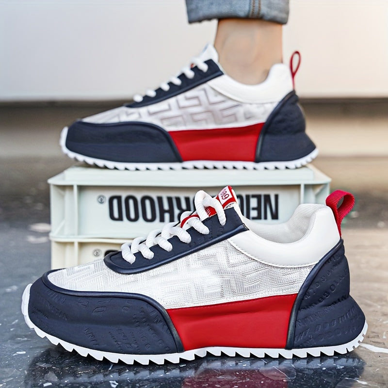 Men's Breathable Non-Slip Casual Sneakers with Lace-Up and Round Toe