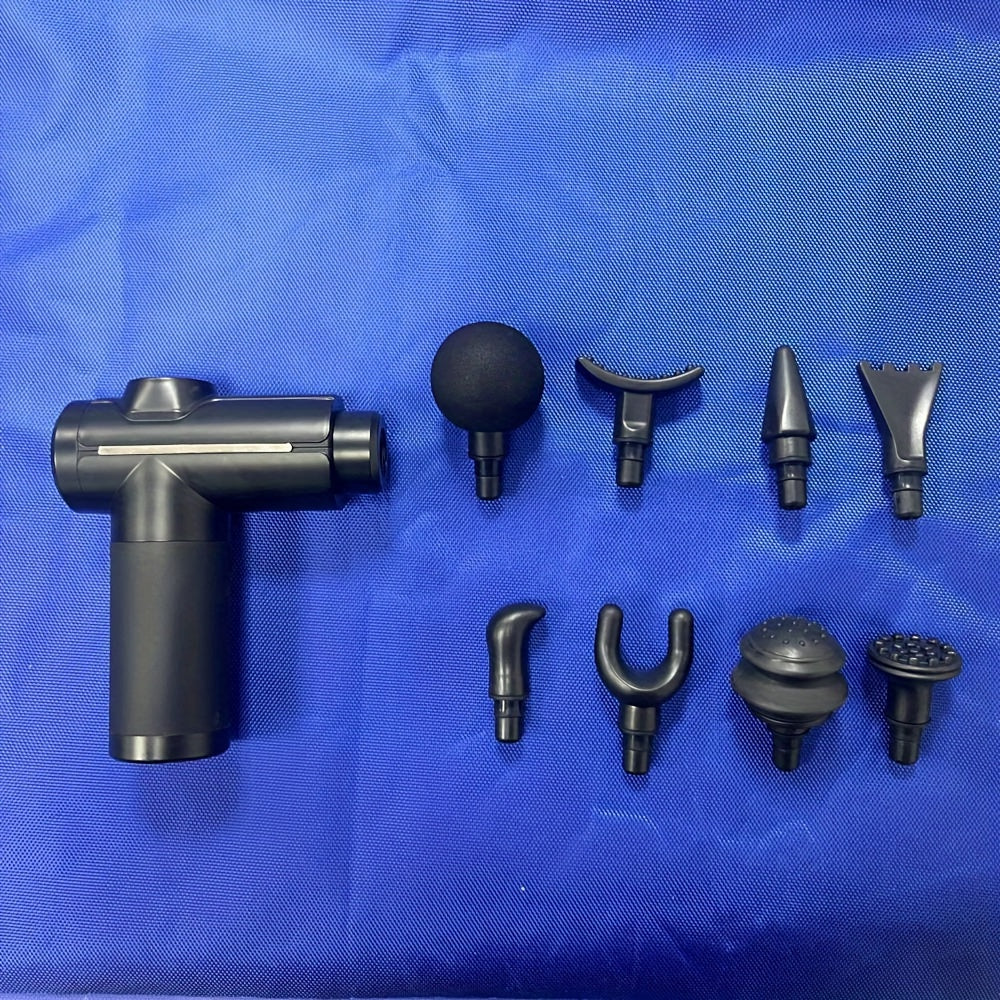 Ultra-Compact Deep Tissue Massage Gun with 8 Heads USB Rechargeable High-Torque Motor