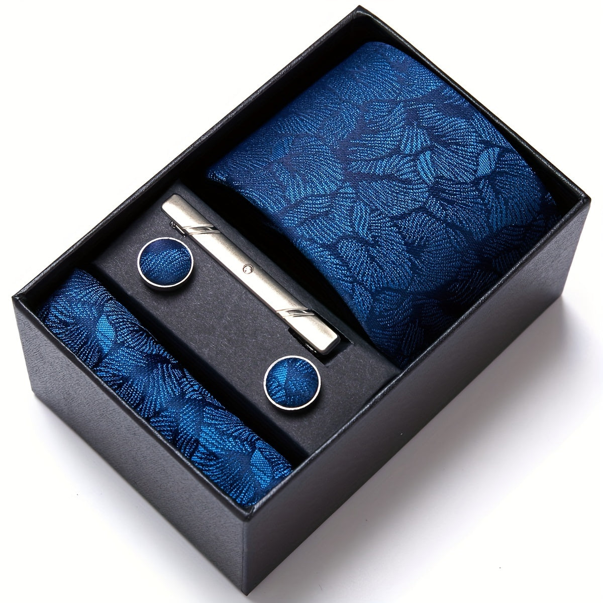 Men's Floral Tie and Cufflink Set for Formal Events Office Wear and Celebrations