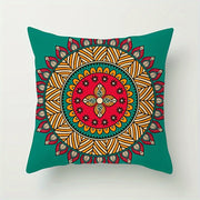 Bohemian Ethnic Style Throw Pillow Cover with Mandala Pattern 44cm Square
