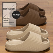 Women's EVA Pillow Slippers Open Toe Shower Sandals Black/Beige