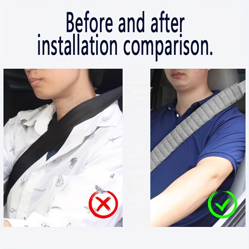 2pcs Car Seat Belt Shoulder Protectors Breathable Comfortably Lengthened