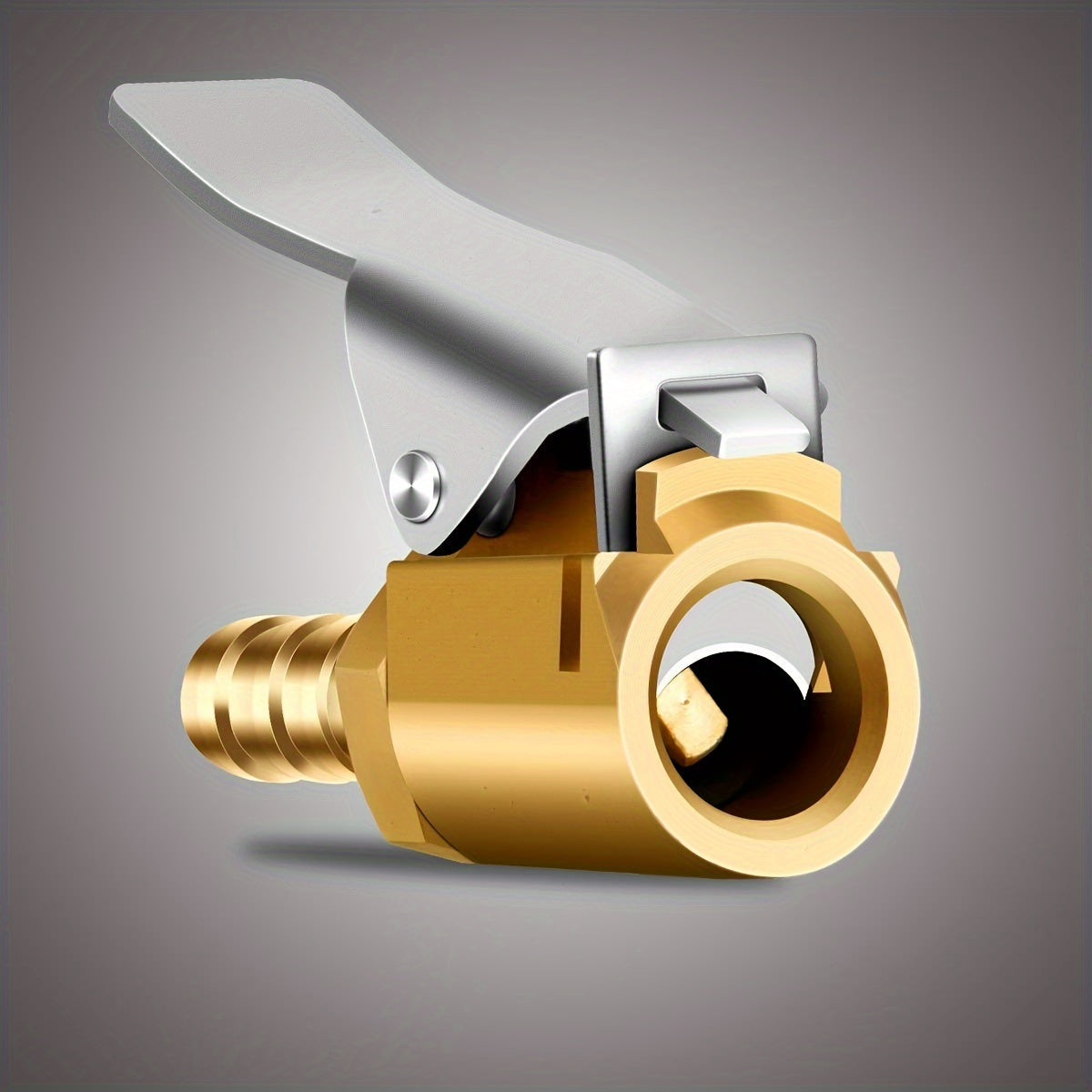 Brass Tire Inflator Lock On Air Chuck 1/4 Inch for Portable Air Compressor