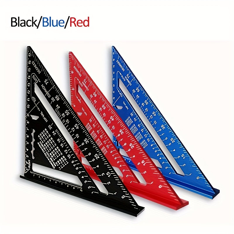 Transportador de aluminio negro con ángulos de 90° y 45°, resistente al agua y a los arañazos para carpintería, industrial y científico