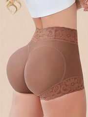Seamless Body Shaper Shorts with Lace Detail for Tummy Control and Daily Wear