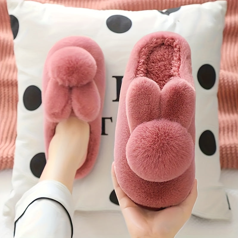 Couple Plush Home Slippers Thick Soles Indoor Outdoor Non-Slip