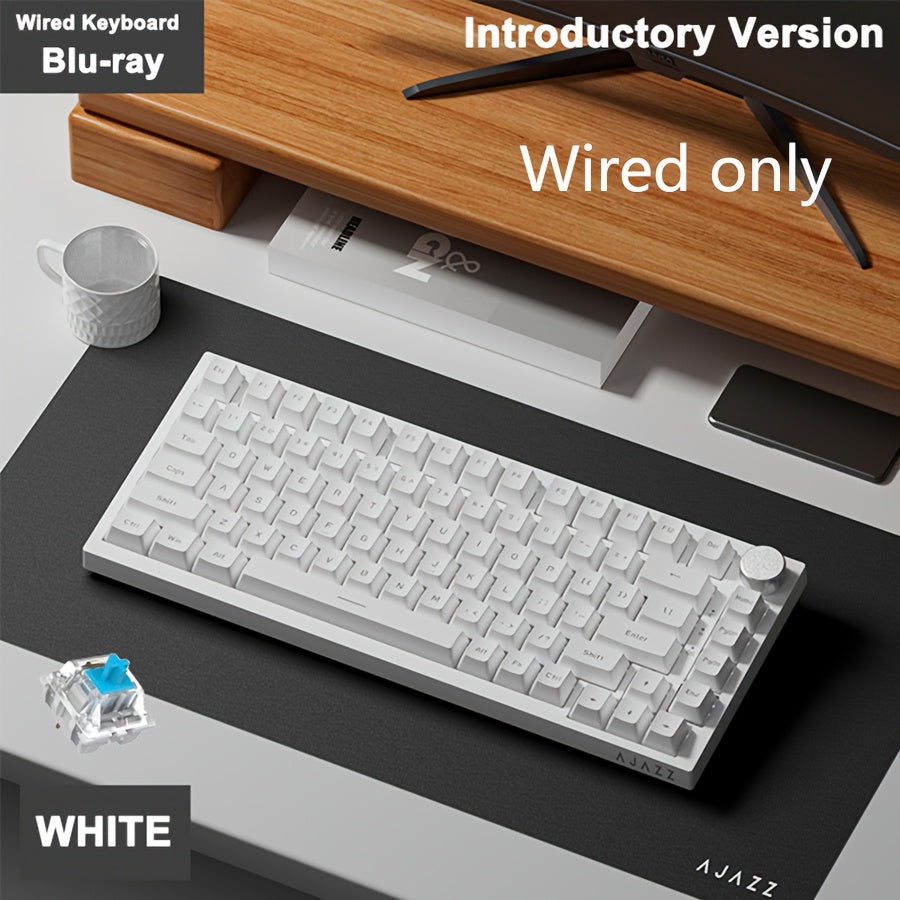 75% Wired Mechanical Gaming Keyboard with Volume Knob RGB Backlit PBT Keycaps Ergonomic USB-C