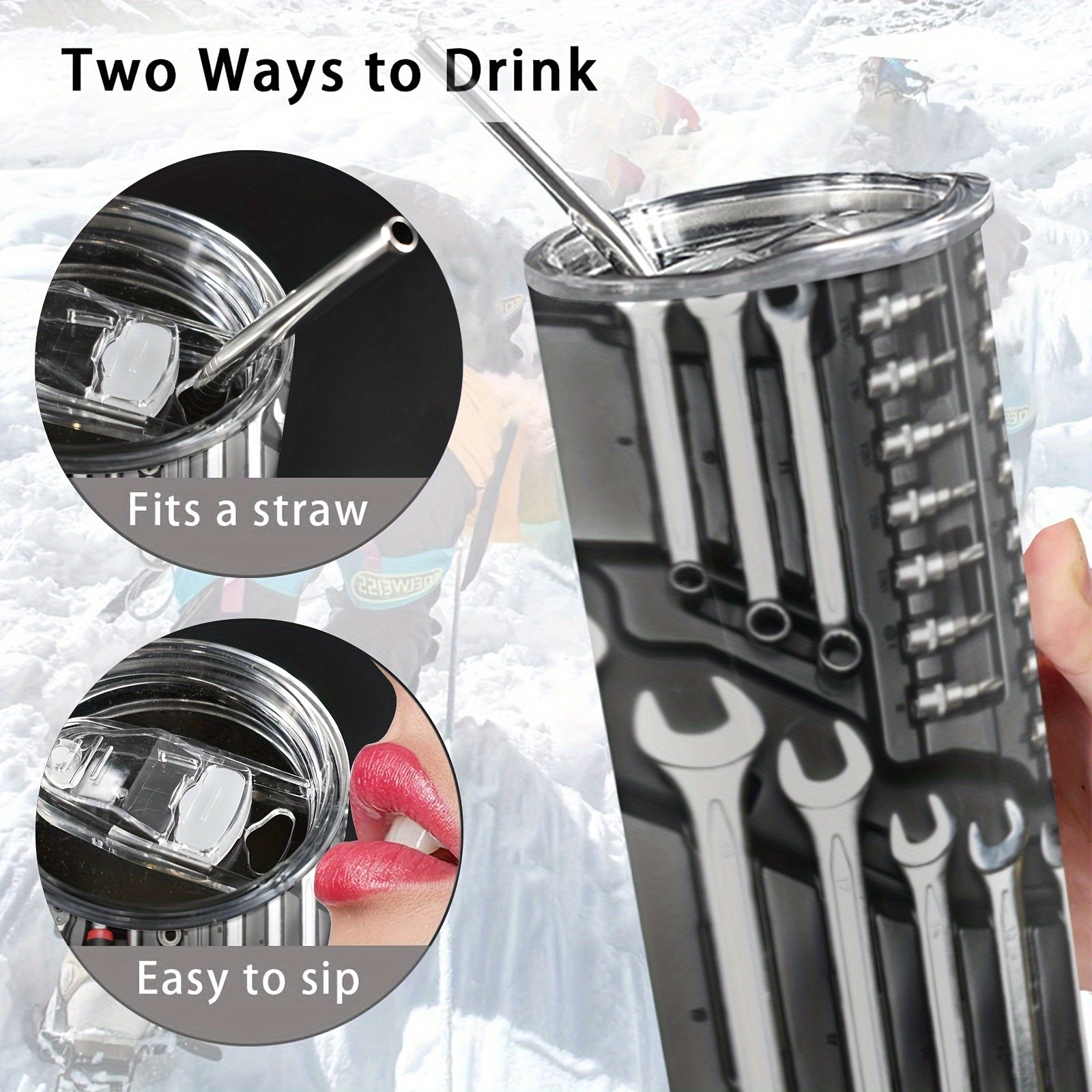 Nerjaveyka po'latdan yasalgan avtomobil kubogi - 20oz, asboblar qutisi dizayni, ikki qavatli vakuum izolyatsiyalangan qopqoq bilan - Ota-onalar va do'stlar uchun mukammal sovg'alar, sayohat uchun ideal