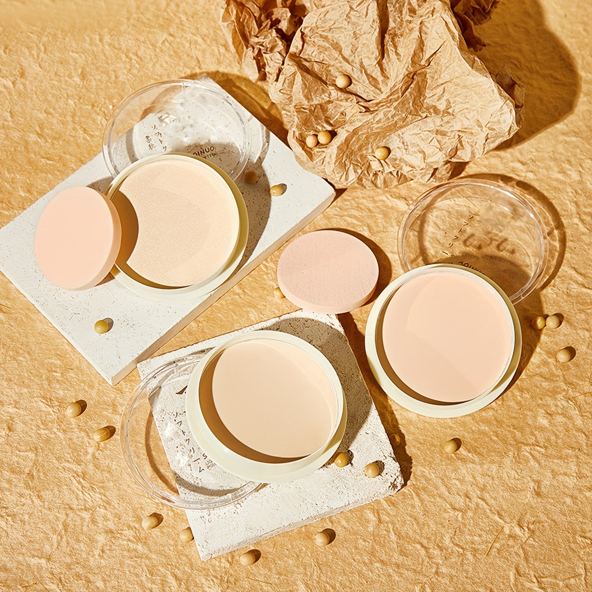 Polvo de acabado translúcido en compacto para ocultar contornear a prueba de agua control de grasa