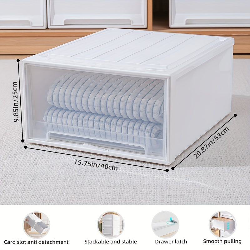 Stackable Plastic Storage Box for Clothes Toys Snacks Books and Sundries