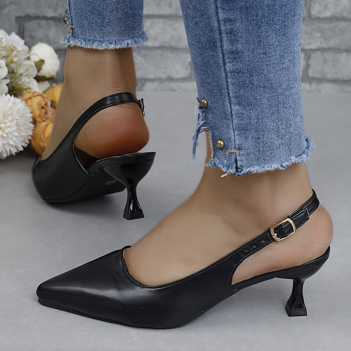 Women's Pointed Toe Pumps - Microfiber Cover High Heel Casual Shoes