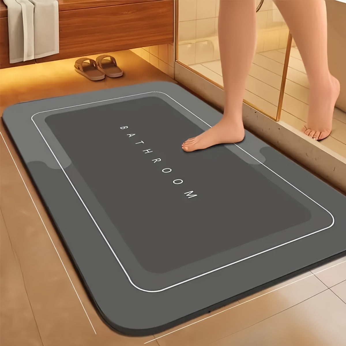Fast-Drying Diatomaceous Earth Bath Mat Anti-Slip Microfiber Rectangle Rug