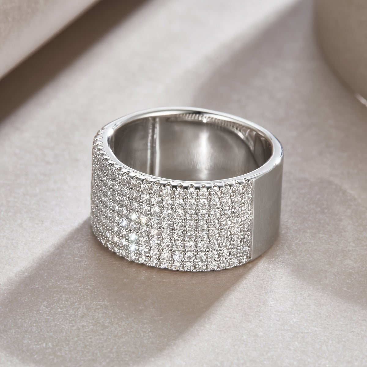 Women's Sterling Silver Wedding Band with Moissanite Stones 177pcs 0.006ct