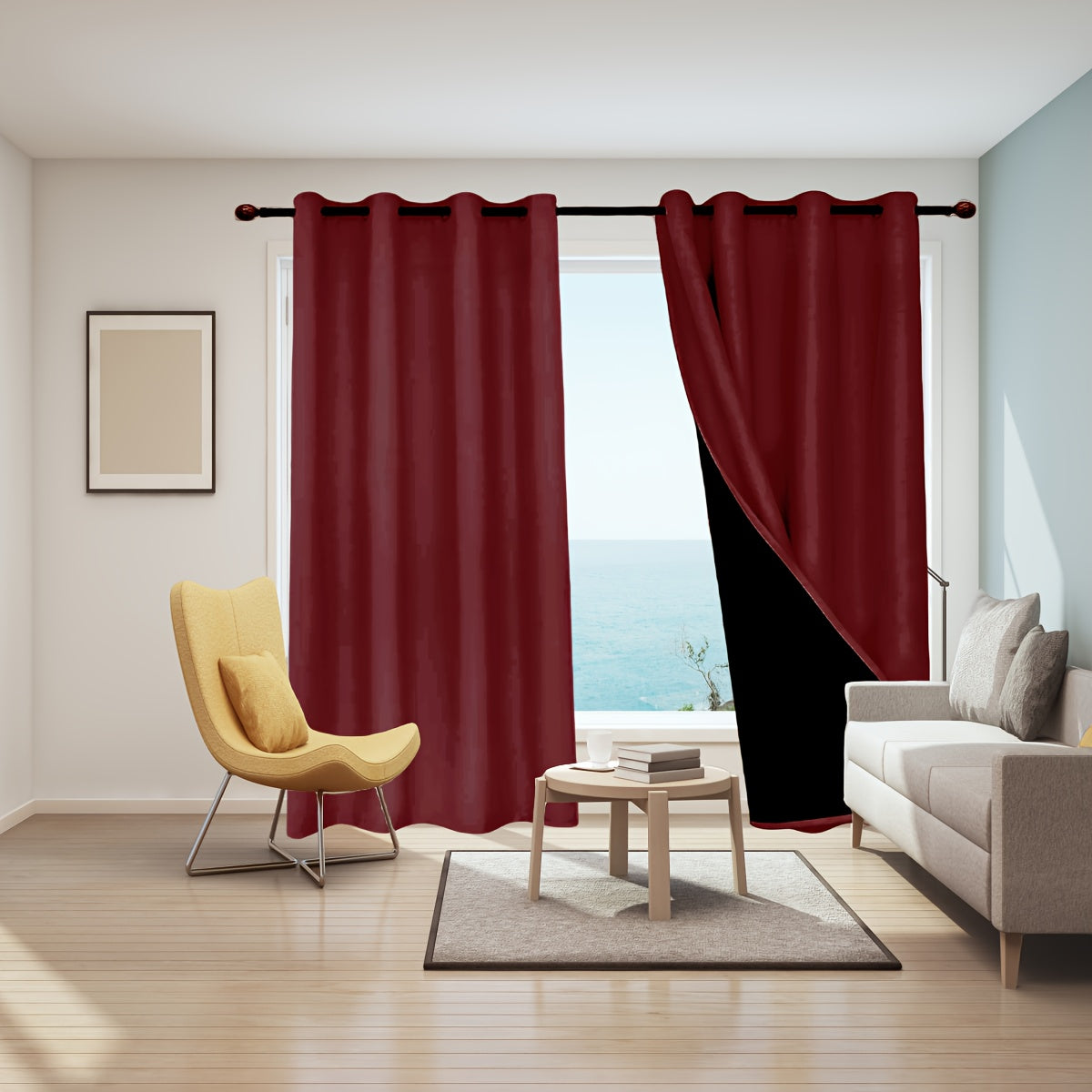 Blackout Curtains for Bedroom Grommet Insulated Room Darkening Single Panel