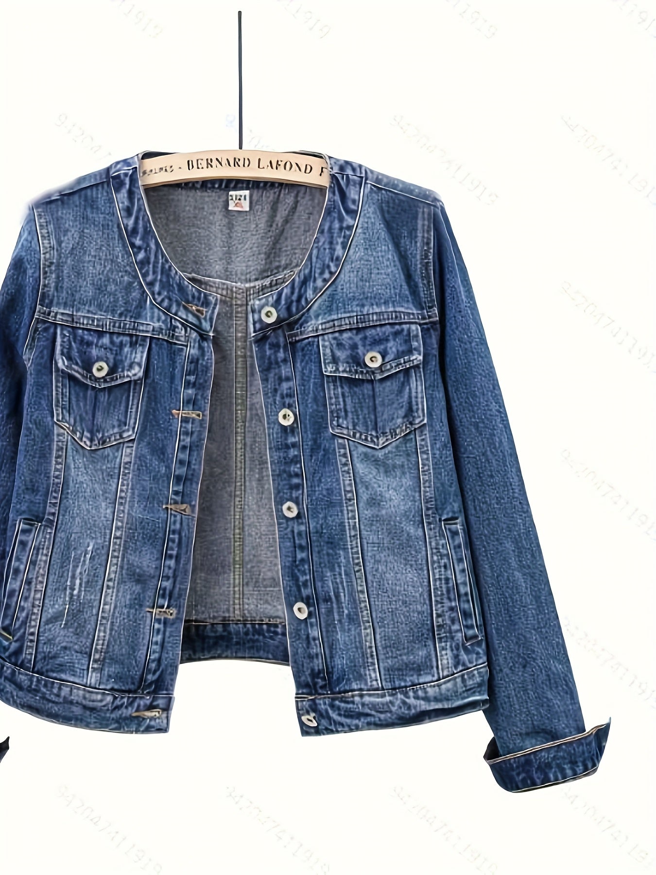 Chaqueta de mezclilla para mujer estilo camionero con bordado de manga larga, ropa exterior casual para todas las estaciones