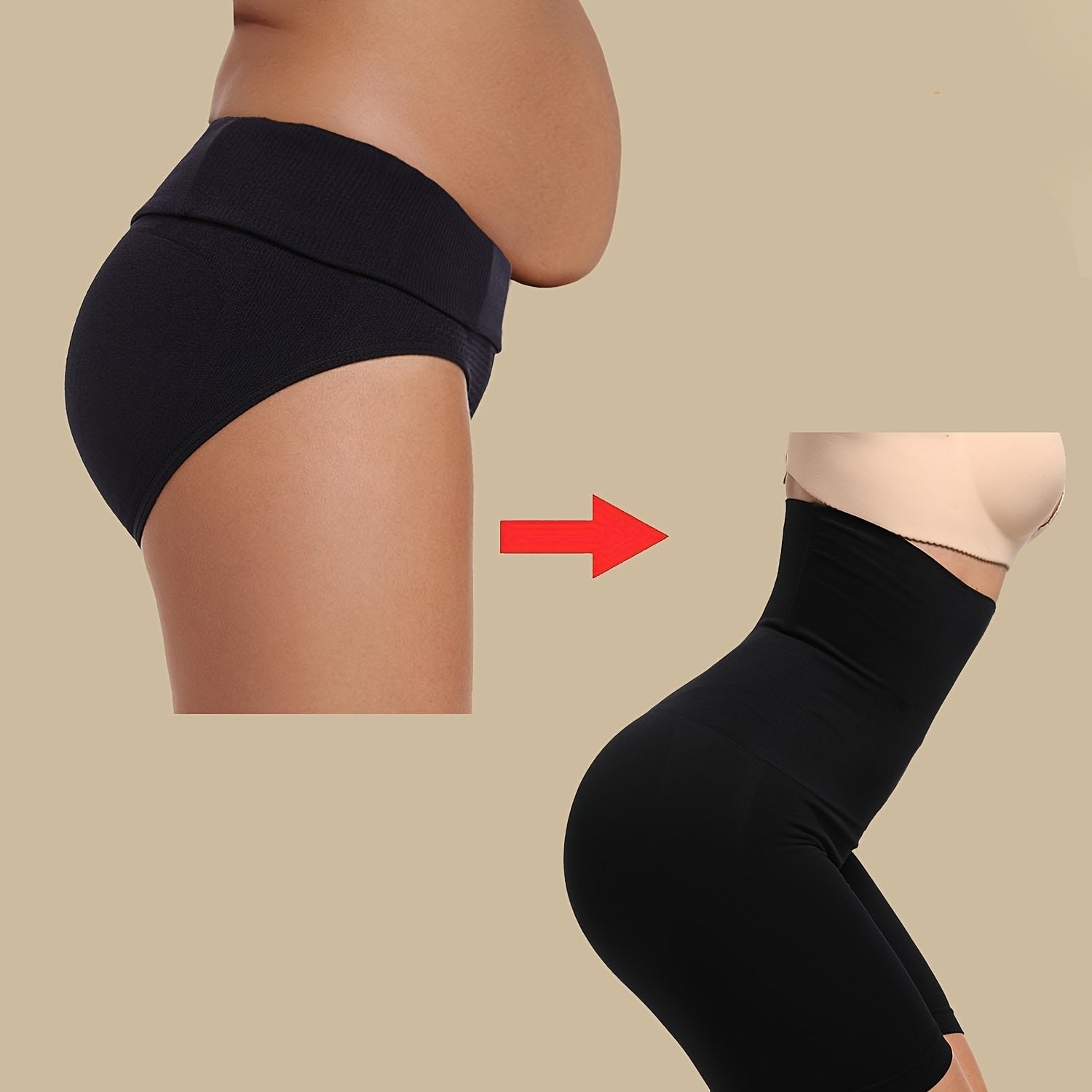 Pantalones cortos moldeadores sin costuras de cintura alta para control de abdomen y levantamiento de glúteos, ropa interior de nylon y spandex