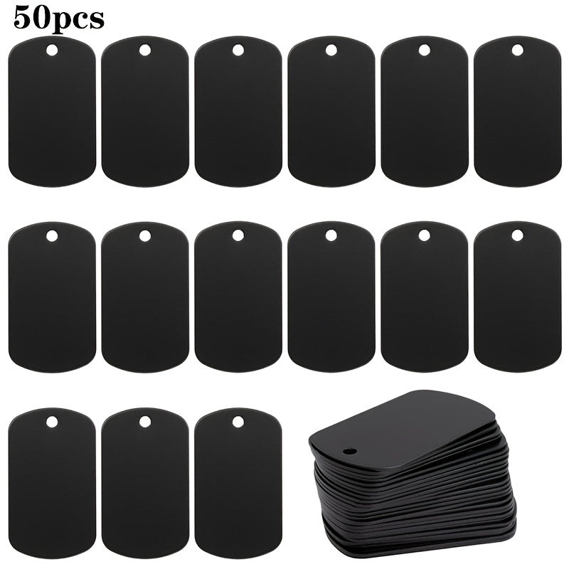 Pack of 50 Anodized Aluminum Engraving Blanks for Stamping and Jewelry Making