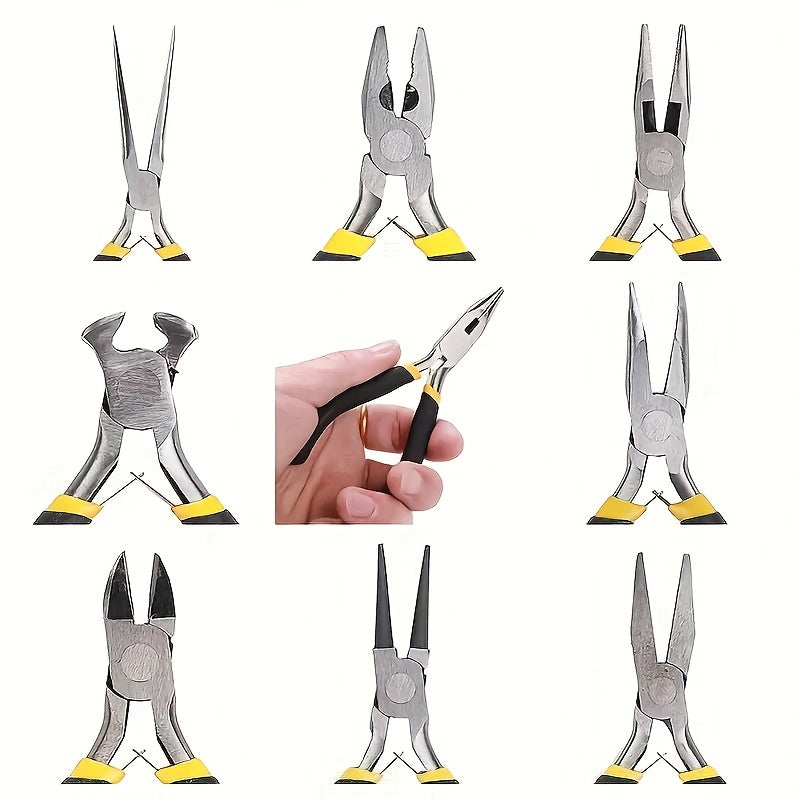 8-Piece Mini Jewelry Pliers Set with Round Curved Needle Nose Pliers for Jewelry Making and Crafting