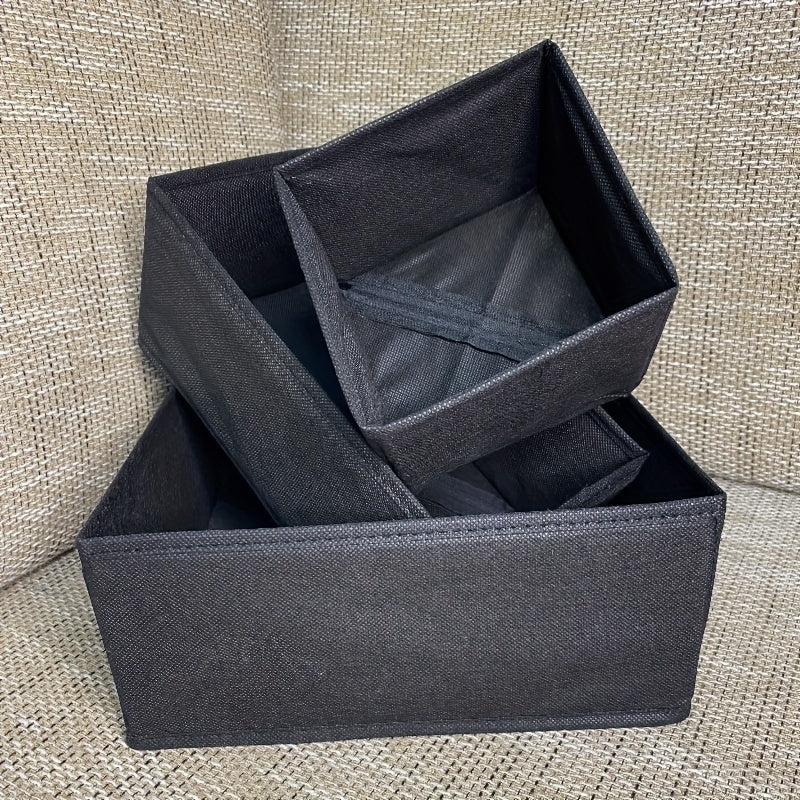 Kiyim shkafi va yotoq osti tashkiloti uchun 3 yoki 6 ta yig'iladigan saqlash qutisi to'plami