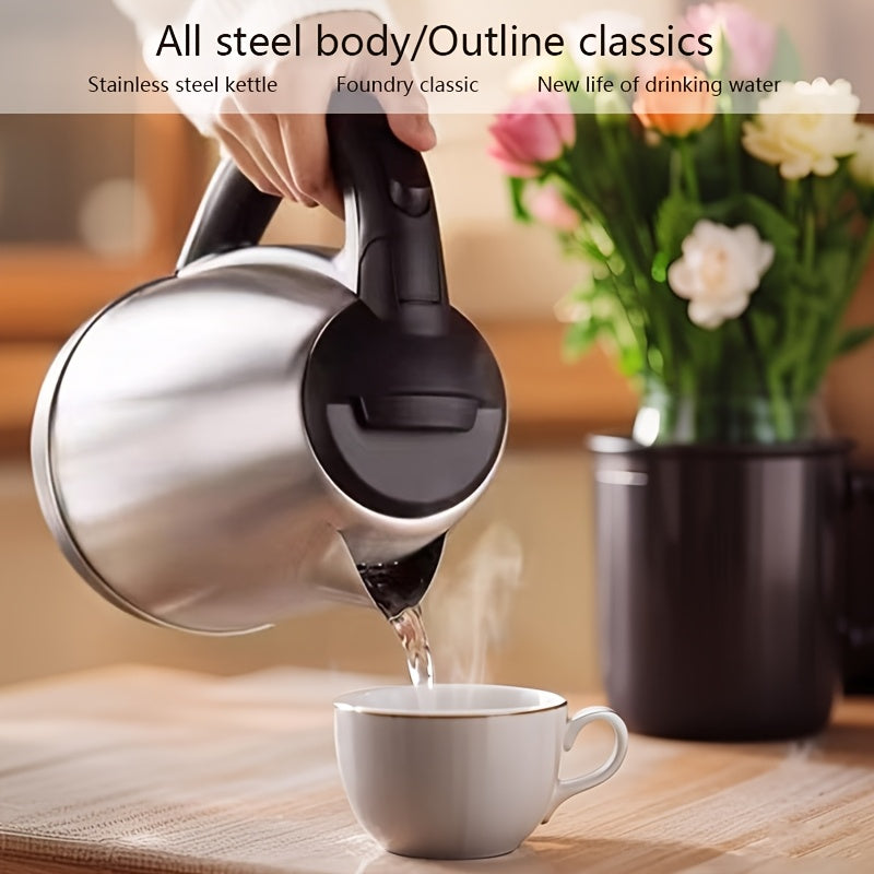 Stainless Steel Electric Kettle 2L Fast Boil 1500W Black Handle