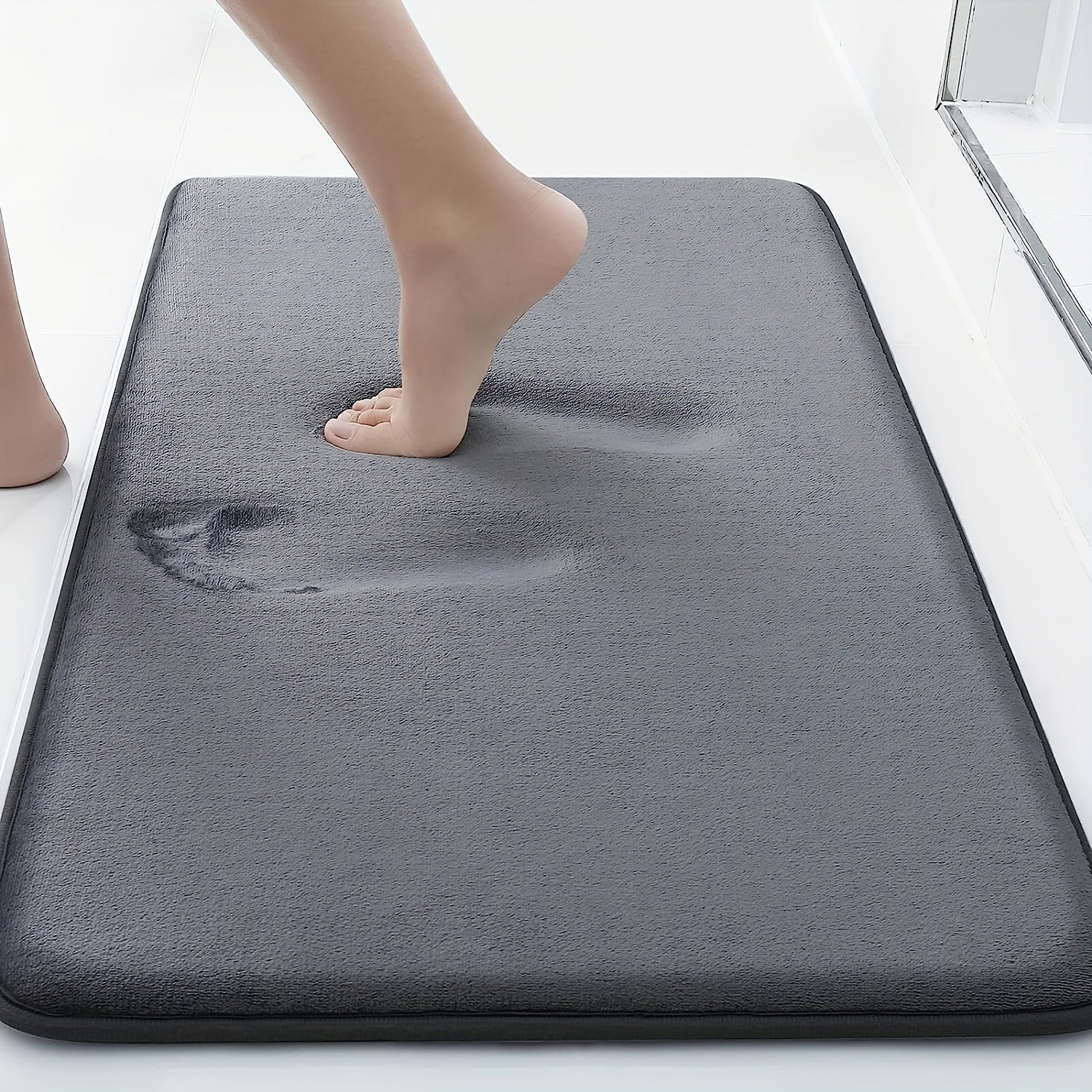 Ultra-Soft Memory Foam Bath Mat 39.88x59.94cm Non-Slip Absorbent Quick Dry