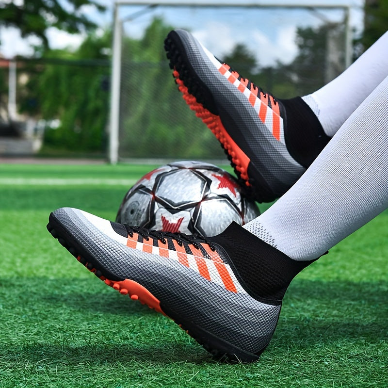 Men's High Top Breathable Soccer Shoes for Outdoor Training and Competition