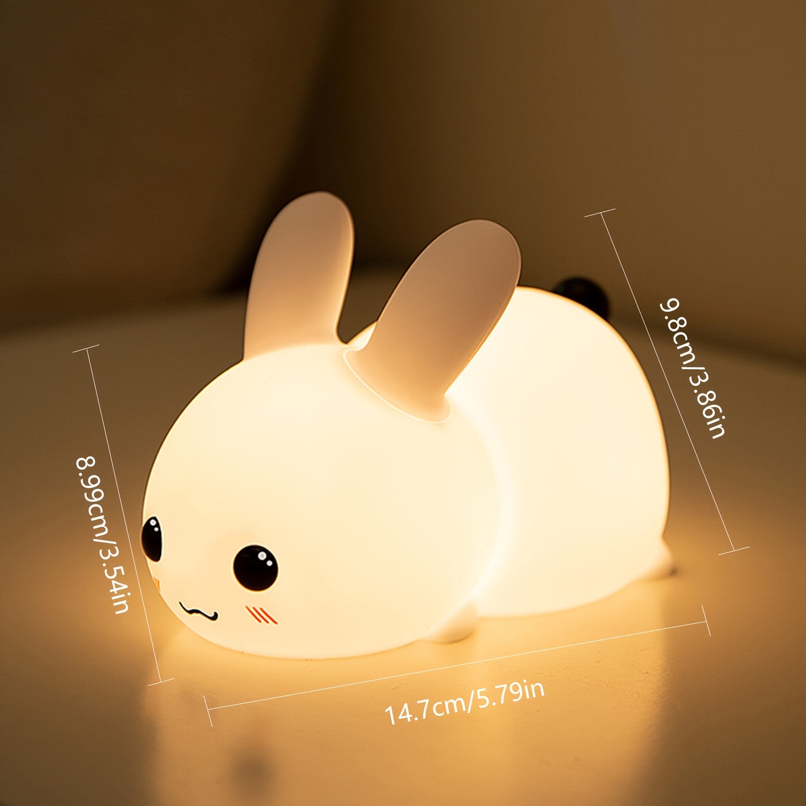 Silicone Night Light with USB Charging Remote Control Dimmable Touch LED for Kids and Bedroom