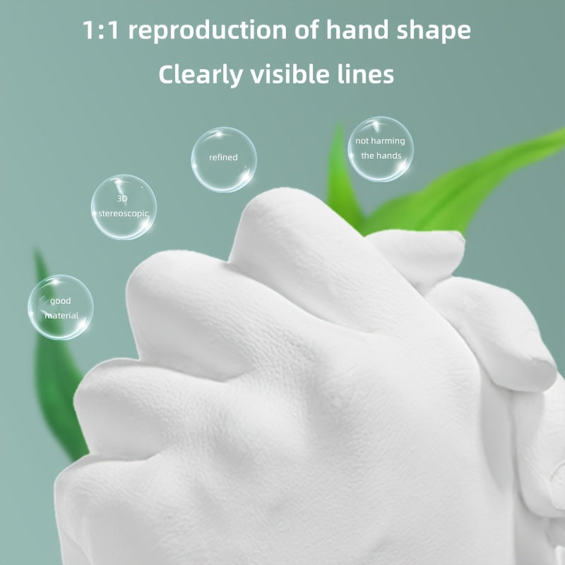 3D Hand Casting Kit for Couples White Plastic Clay Modeling Gift for Valentine's Day and Mother's Day