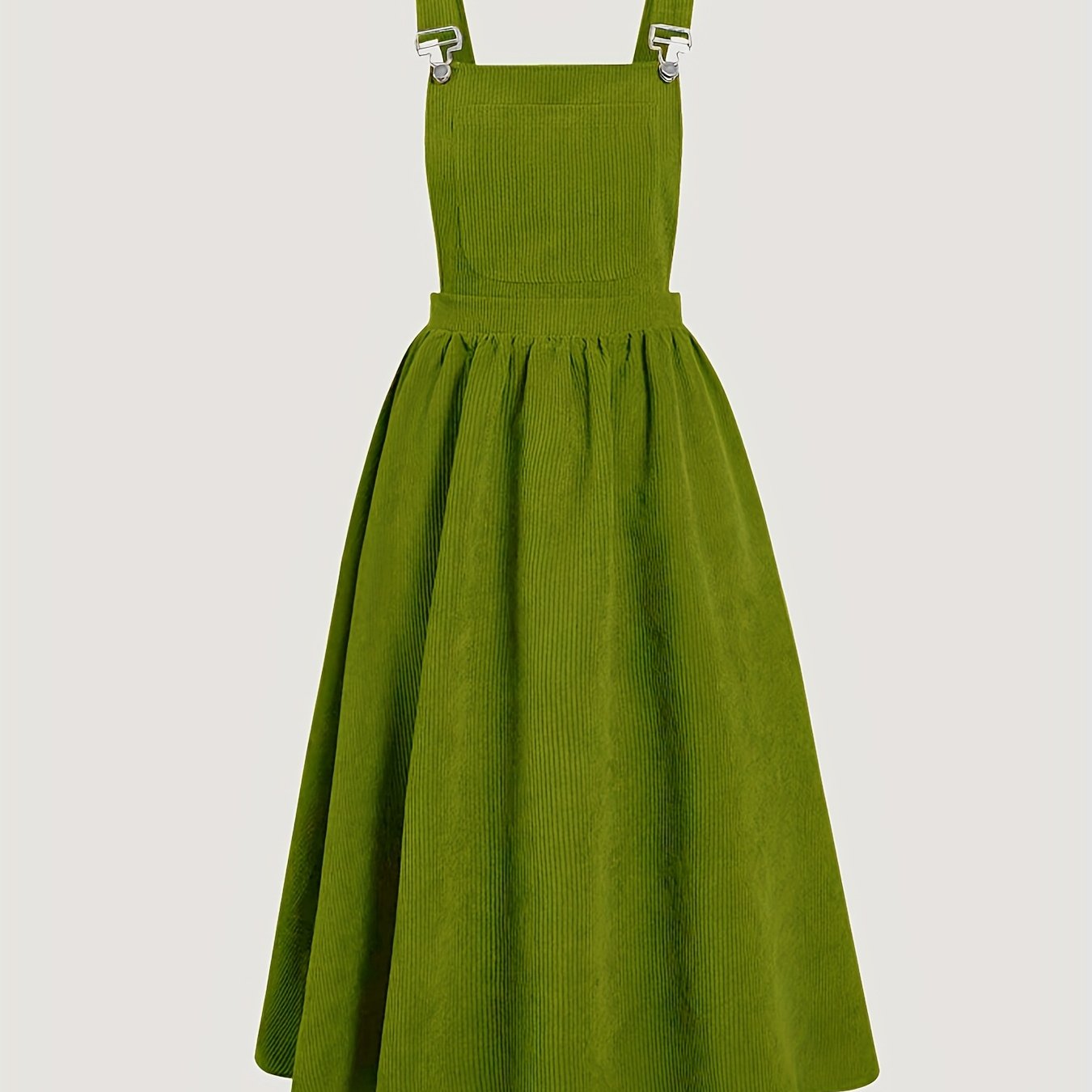 Women's Wide Strap Pinafore Dress with Patched Pocket and Backless Design for Summer