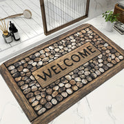 Stone Pattern Door Mat Rug Spill-Resistant Easy to Clean Entryway Bedroom Living Room Kitchen Bathroom
