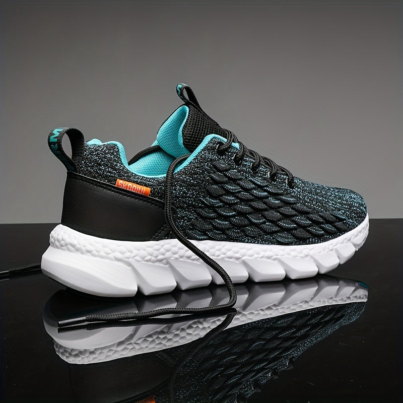 Men's Breathable Lace-Up Running Sneakers with Shock Absorbing Technology