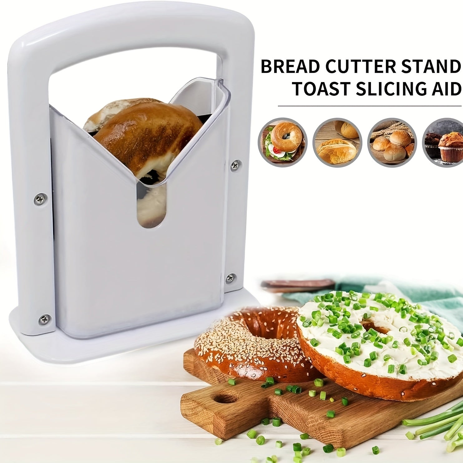 Manual Bagel Slicer for Safe and Easy Bagel Cutting