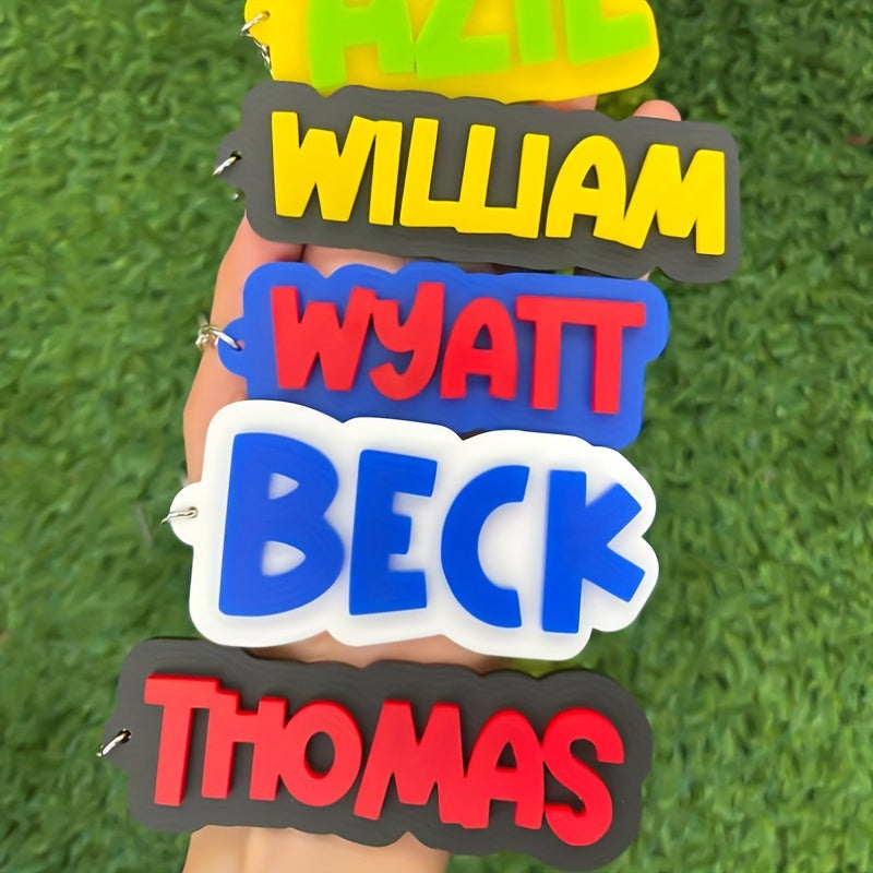 Personalized Alphabet Acrylic Keychain for Kids Backpack Gift