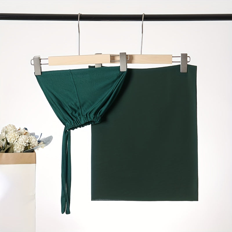 Set of Two Elastic Chiffon Undercap Scarves with Breathable Inner Hijab Cap and Sunscreen Hijab