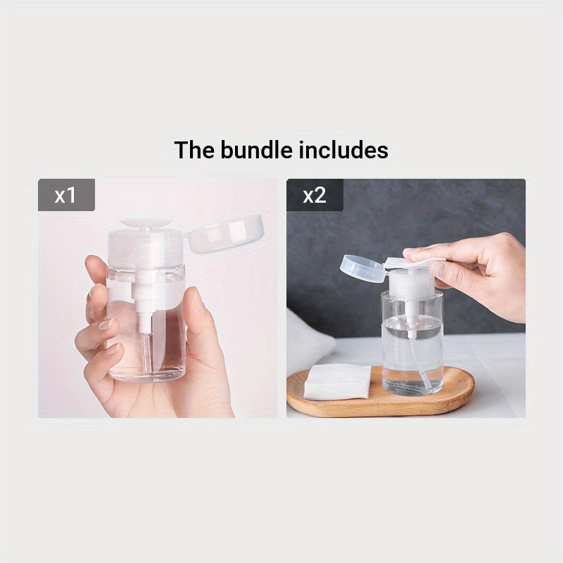 Clear Plastic Pump Dispenser Bottle 100ml 200ml Travel Nail Polish Makeup Remover