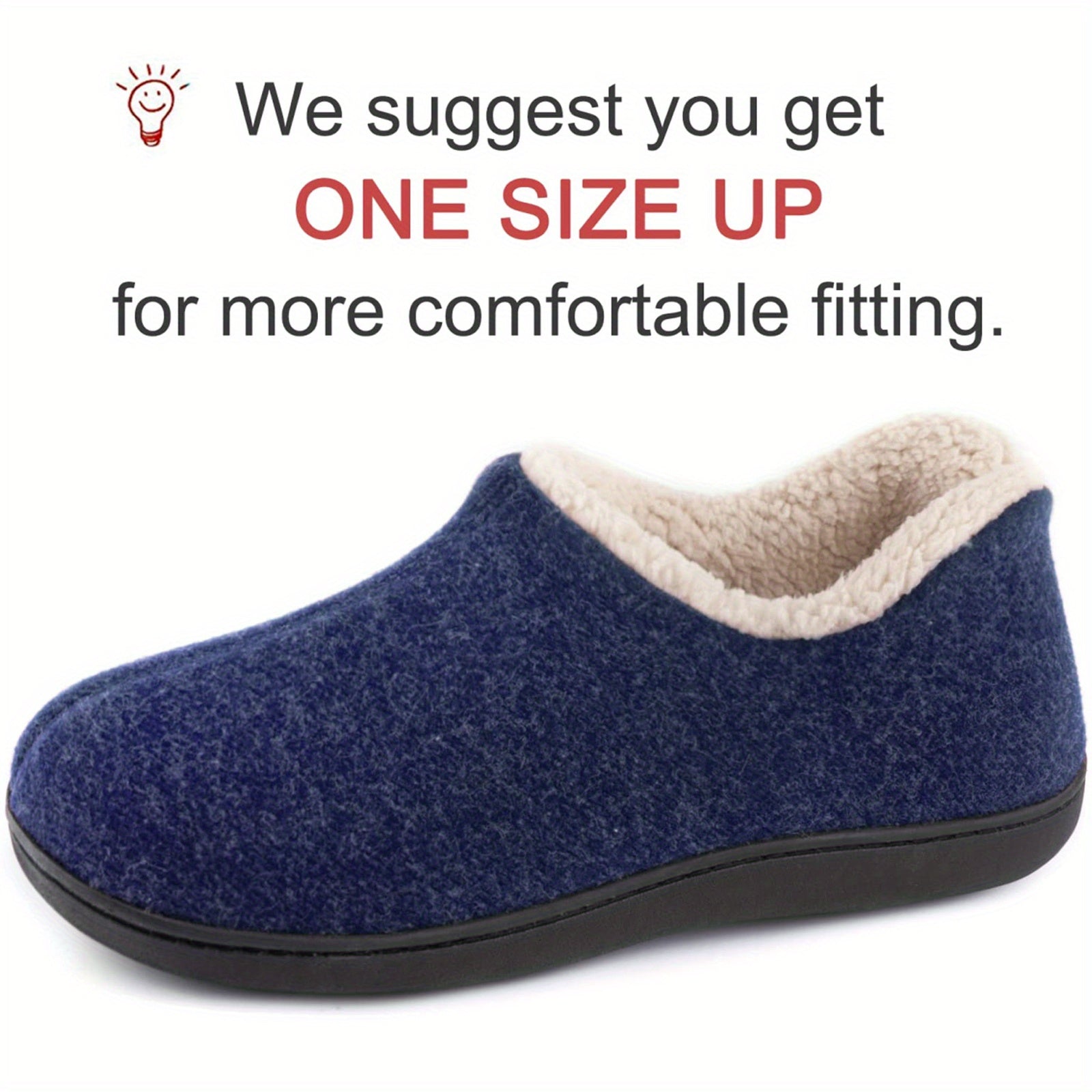 Ayollar uchun fleece bilan qoplangan ichki shlyapki, sirpanishga qarshi rezina taglik, ko‘k