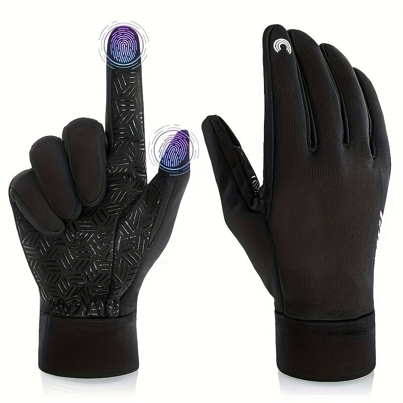 Winter Cycling Gloves Men Women Two-Finger Silicone Reflective Strips