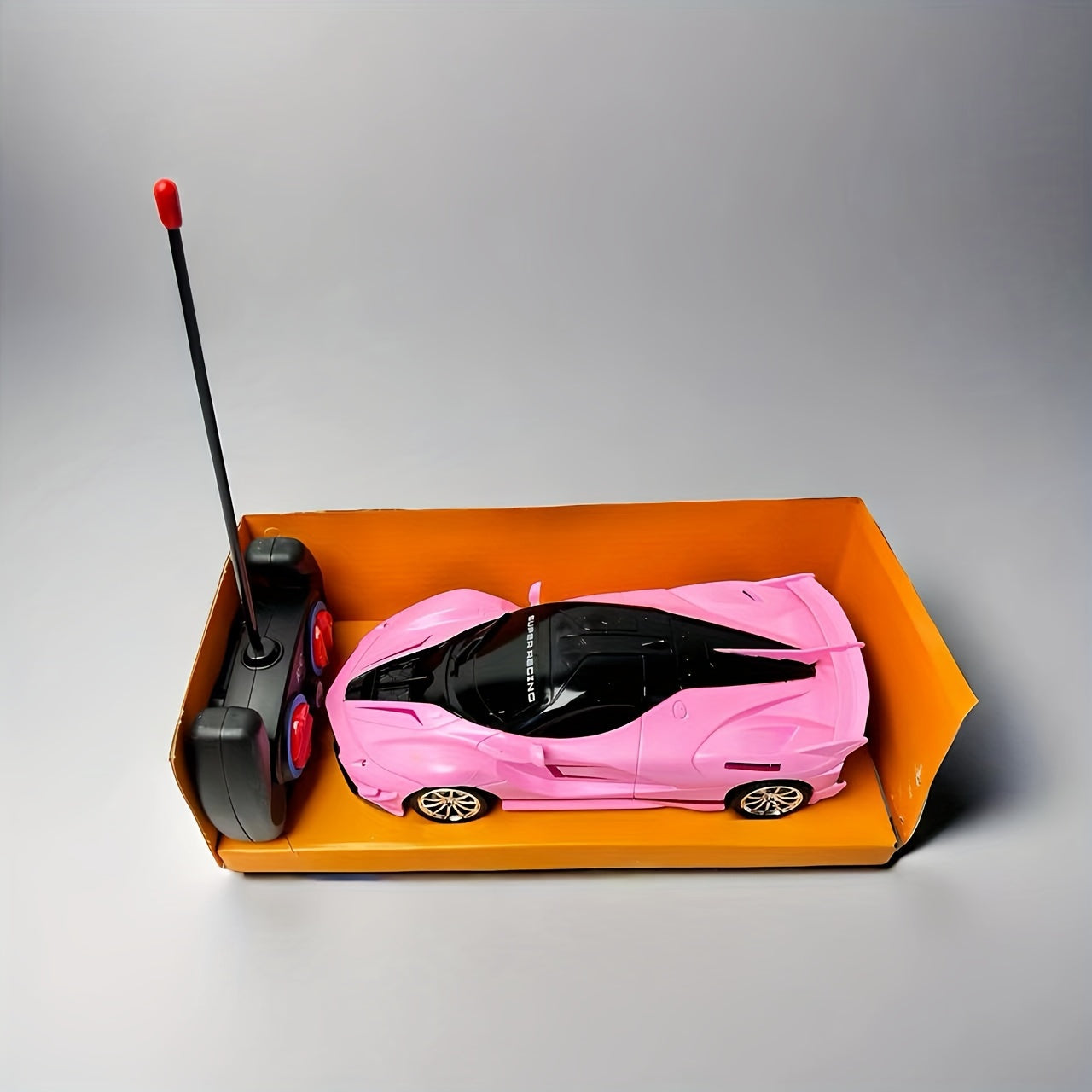 High-Speed RC Drift Car with LED Lights in Red Blue or Black for Kids 3+