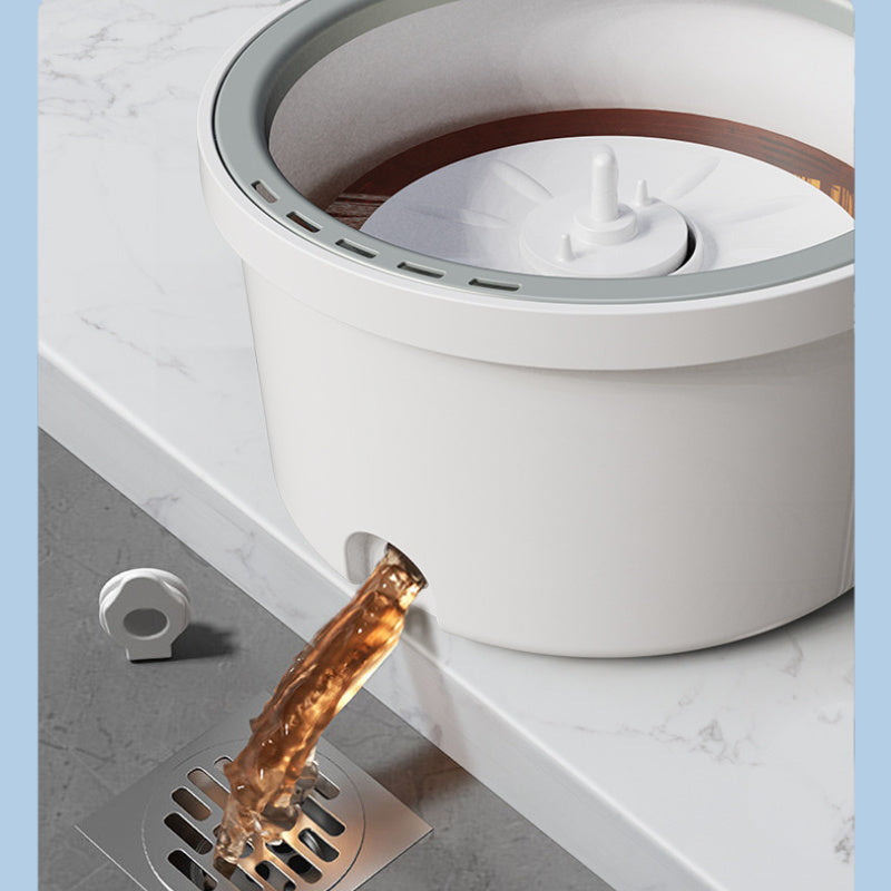 Rotating Mop Bucket with Hands-Free Water Separation for Flat Mops