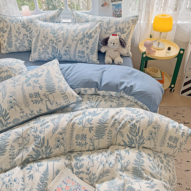 Yumshoq gullar naqshidagi yotoq to'plami, yostiq qoplari bilan birga, nafas oladigan polyesterdan tayyorlangan va zip yopilishi mavjud. Har mavsum uchun mos, yotoqxona va mehmonxonalar uchun mukammal.