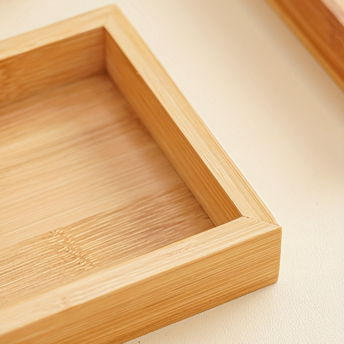 Набор подносов из бамбукового дерева 3 размера для хранения, организации, декора дома