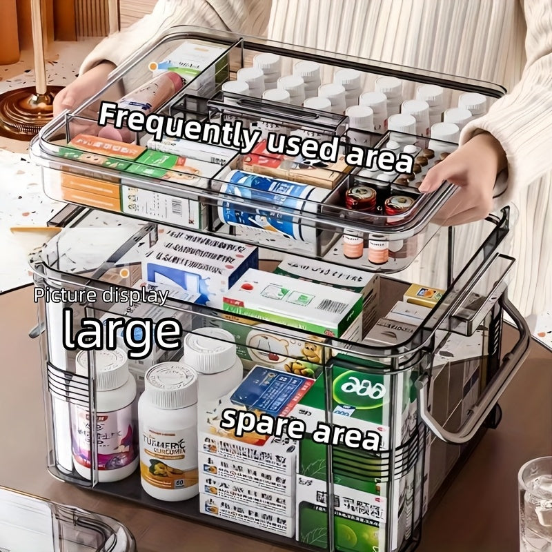 Plastic Waterproof Storage Box with Clip-On Closure for Medicines Snacks and Household Items