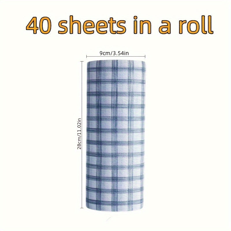 Blue Plaid Lazy Rags Pack for Wet Dry Cleaning Kitchen Dish Towels